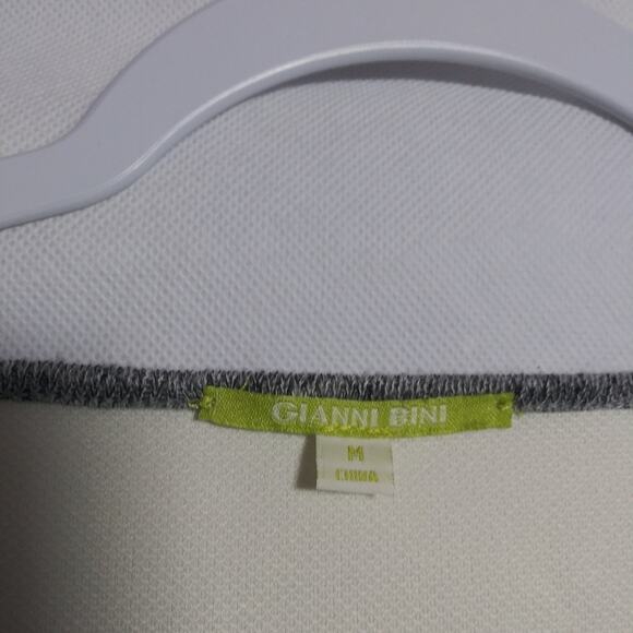 Gianni Bini Color Block Knit Faux Leather Drop Sleeve Pullover Top Office Size M - Picture 8 of 10